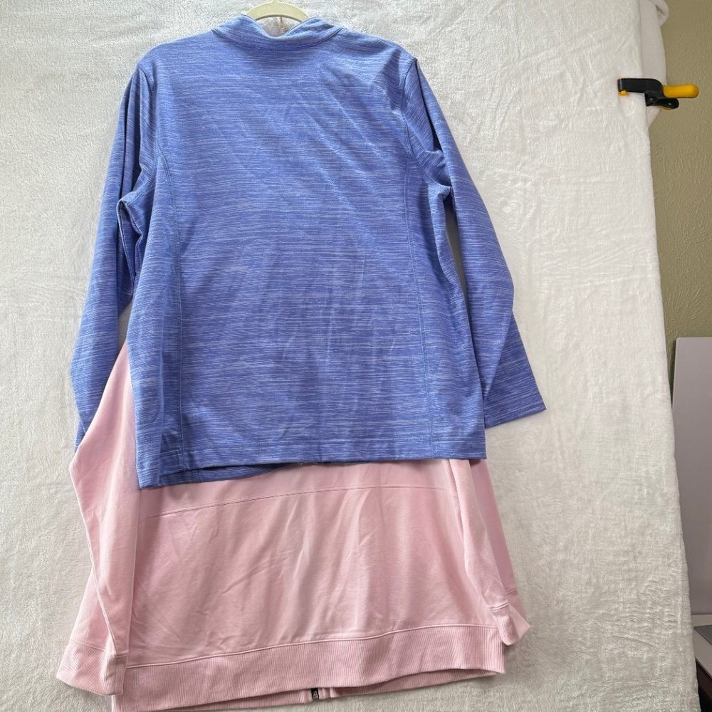 T by Talbots Lot of 2 Full Zip Jackets Womens 1X Plus Pink Blue Athletic NWT - Picture 9 of 9